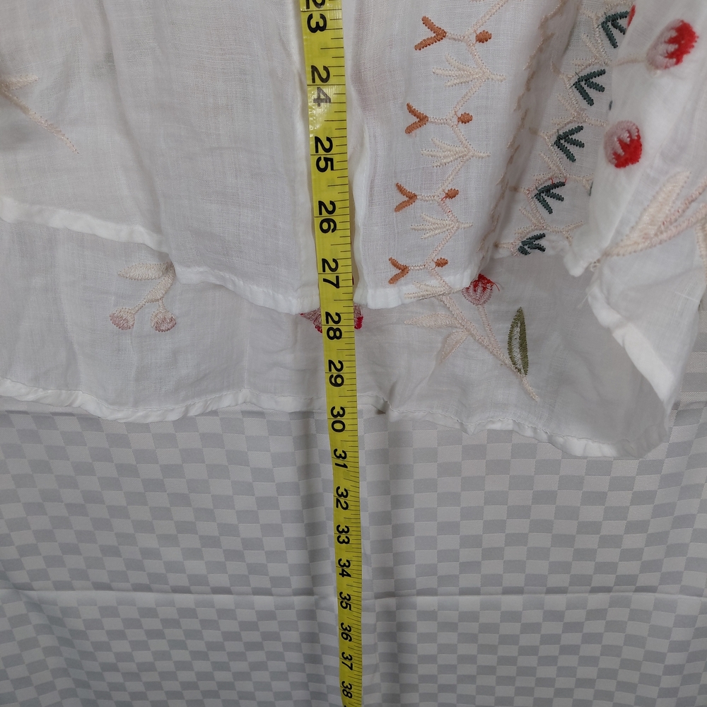 Johnny Was White Floral Embroidered Button Down Shirt - Picture 14 of 14